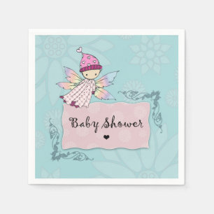 Serviettes en papier pour Baby Shower Fées Filles