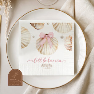Serviettes en papier pour baby shower fille arc-en