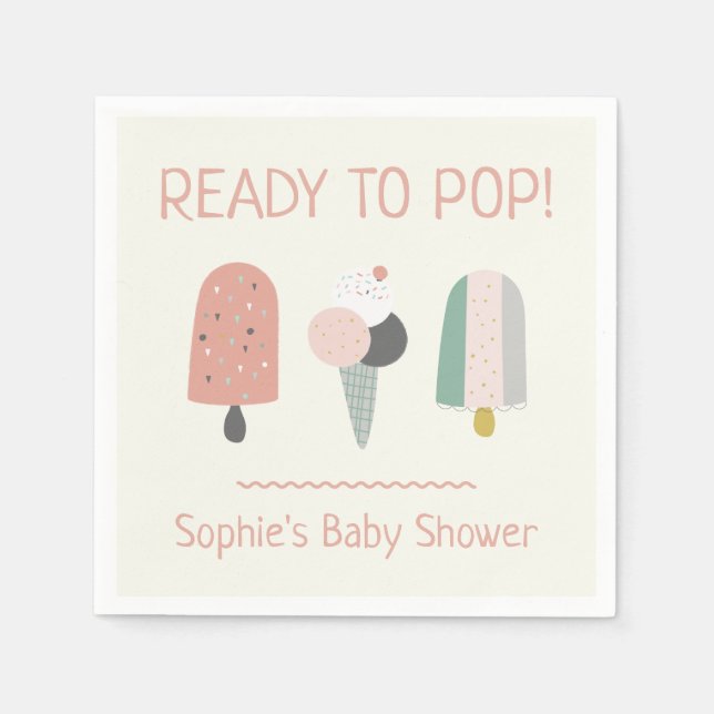 Serviettes en papier pour Baby Shower 'Glace Prête (Devant)