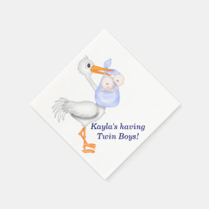 Serviettes en papier pour Baby Shower Jumeaux