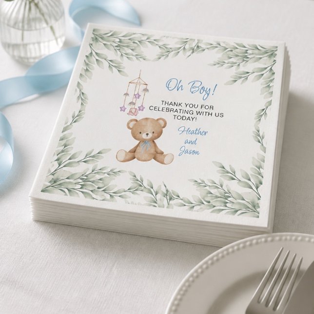 Serviettes en papier pour Baby Shower Oh Boy (Créateur téléchargé)