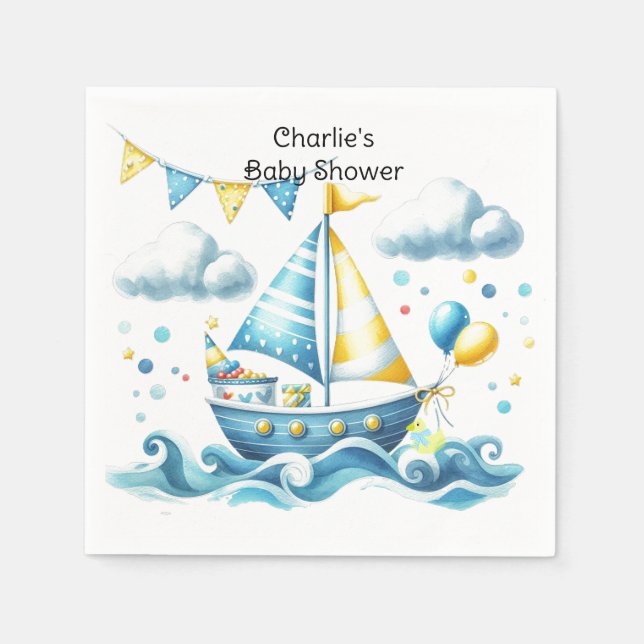 Serviettes en papier pour baby shower sur le thème (Devant)