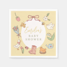 Serviettes en papier pour baby shower vintage sur
