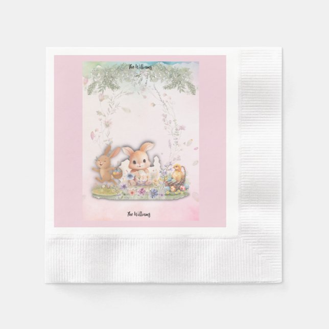 Serviettes en papier pour brunch de Pâques personn (Devant)
