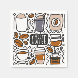 Serviettes en papier pour café, fête Espresso Café