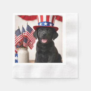 Serviettes en papier pour chiots Labrador noir pat
