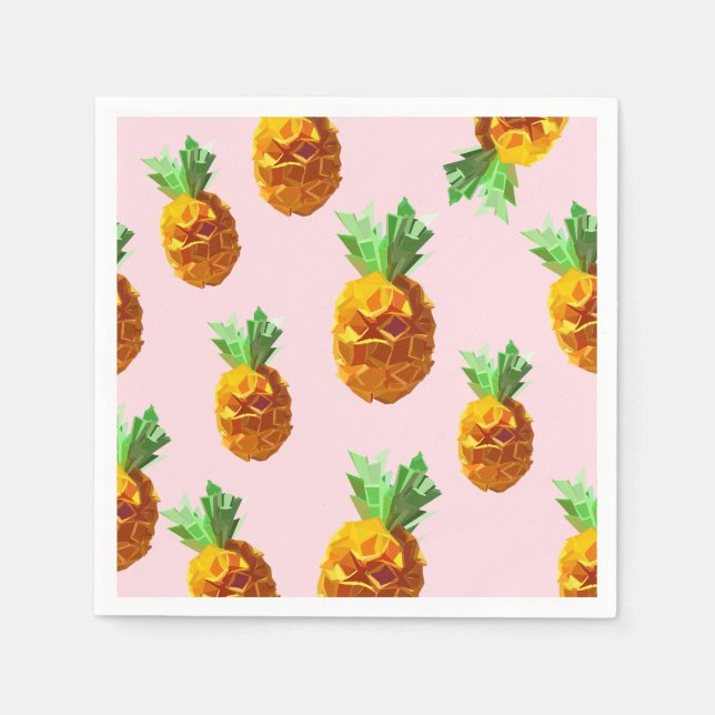 Serviettes en papier pour cocktail aux ananas (Devant)