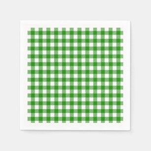 Serviettes en papier pour cocktail - Carreaux vert