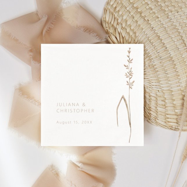 Serviettes en papier pour cocktail de mariage Bohè (Créateur téléchargé)
