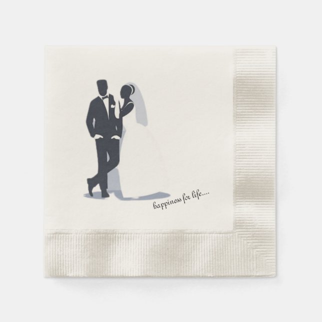 Serviettes En Papier Pour Couples Mariage (Devant)