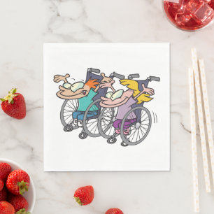 Serviettes en papier pour course en fauteuil roula