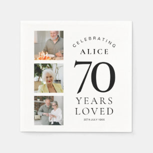 Serviettes en papier pour fête d'anniversaire 70 a
