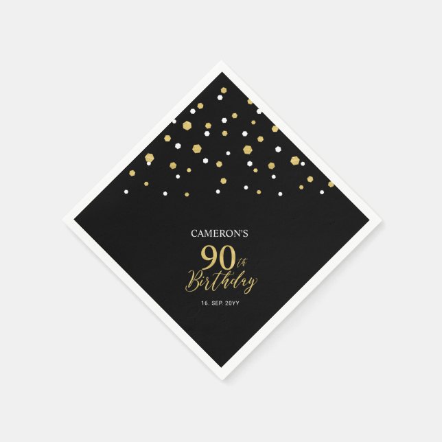 Serviettes en papier pour fête d'anniversaire 90 a (Coin)