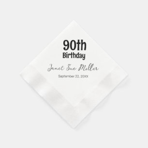 Serviettes en papier pour fête d'anniversaire 90 a