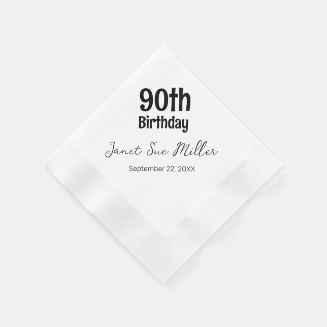 Serviettes en papier pour fête d'anniversaire 90 a (Coin)