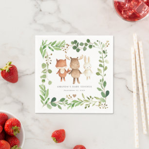 Serviettes en papier pour fête de baby shower sur