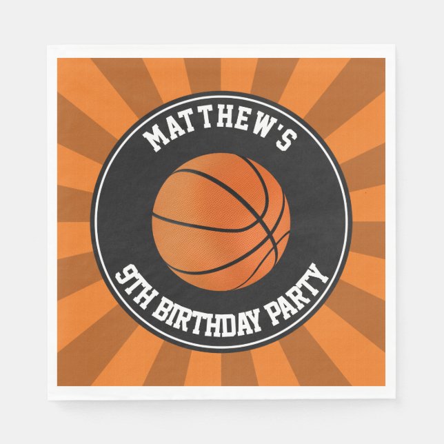 Serviettes en papier pour fête de basketball (Devant)