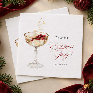 Serviettes en papier pour fête de Noël au champagn