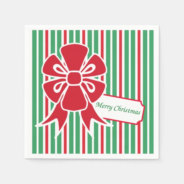 Serviettes en papier pour fête de Noël avec ruban  (Devant)
