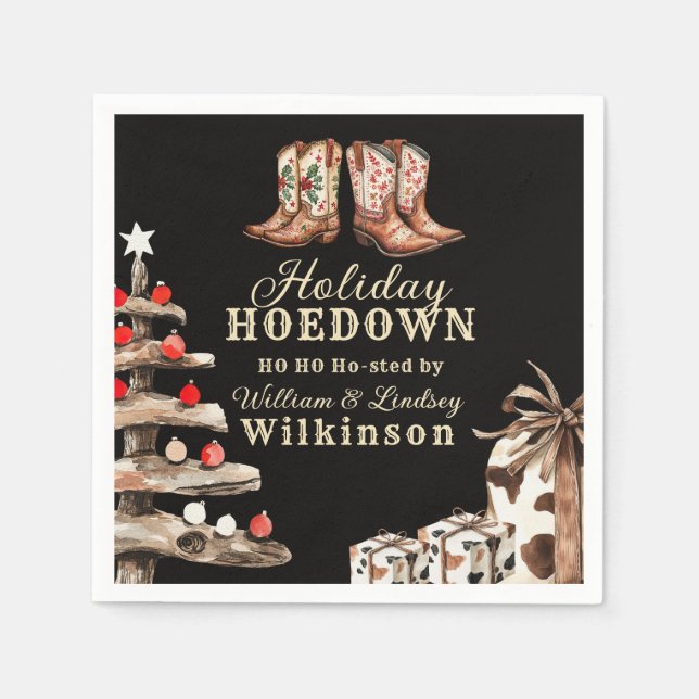 Serviettes en papier pour fête de Noël country (Devant)