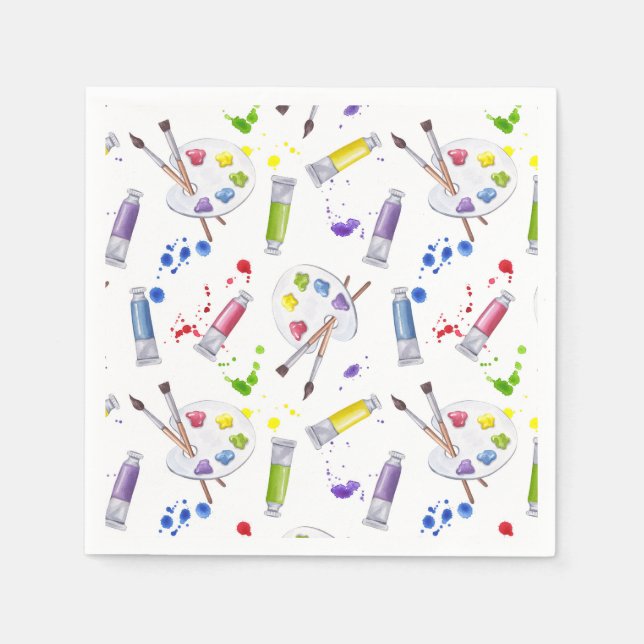 Serviettes en papier pour fête de peinture, Fête d (Devant)