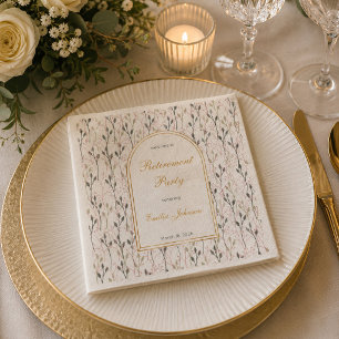 Serviettes en papier pour fête de retraite avec ar