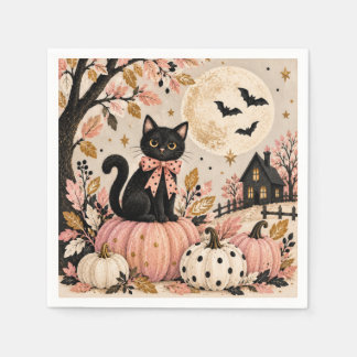 Serviettes en papier pour fête d'Halloween Chat No