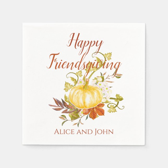 Serviettes en papier pour Friendsgiving de Thanksg (Devant)