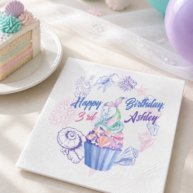 Serviettes en papier pour gâteau d'anniversaire en (Créateur téléchargé)