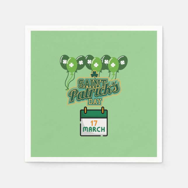 Serviettes en papier pour la fête de la Saint Patr (Devant)
