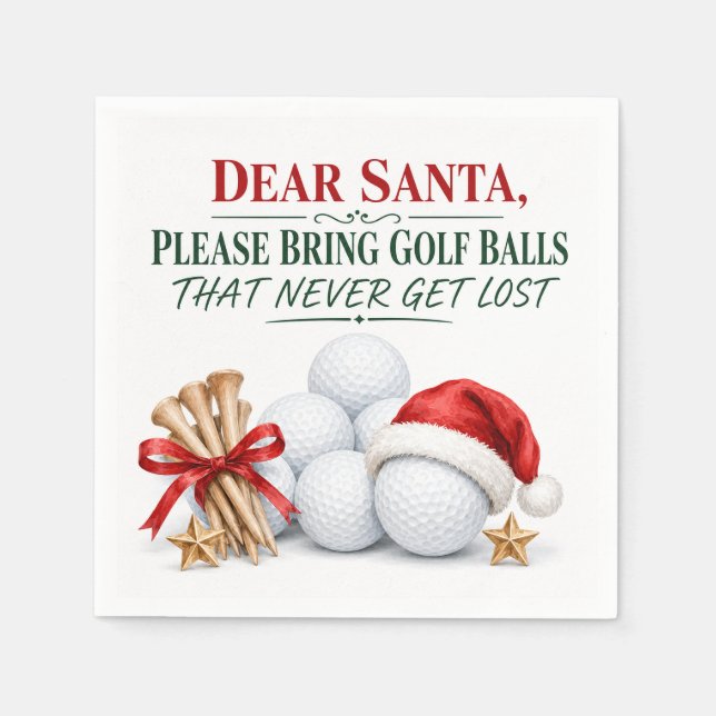 Serviettes en papier pour la fête de Noël de golf  (Devant)