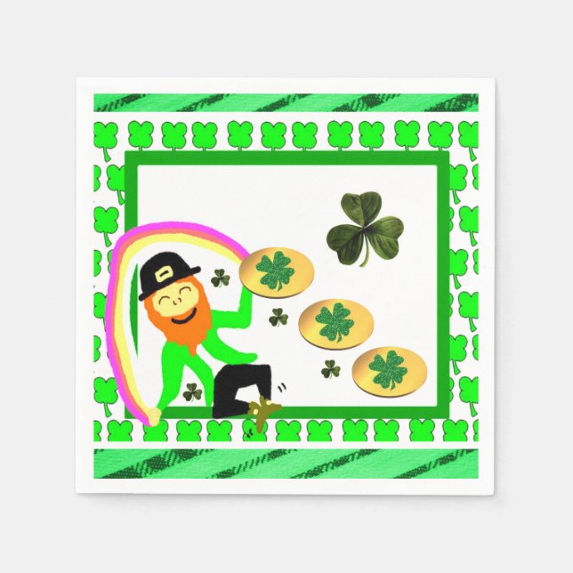 Serviettes en papier pour la Saint-Patrick (Devant)
