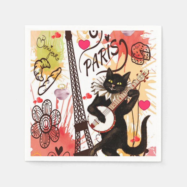 Serviettes en papier pour la Saint-Valentin, Paris (Devant)