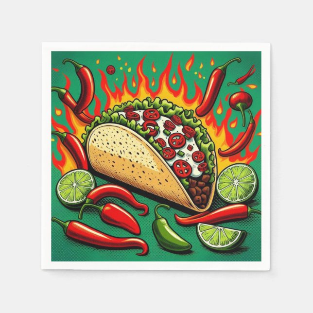 Serviettes en papier pour le mardi tacos (Devant)
