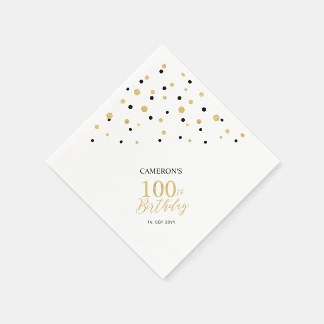 Serviettes en papier pour les 100 ans thème Or Mod (Coin)
