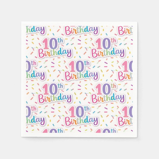 Serviettes en papier pour les 10 ans, Fête d'anniv (Devant)