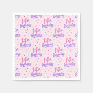 Serviettes en papier pour les 14 ans, Fête d'anniv