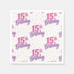 Serviettes en papier pour les 15 ans, Fête des 15 