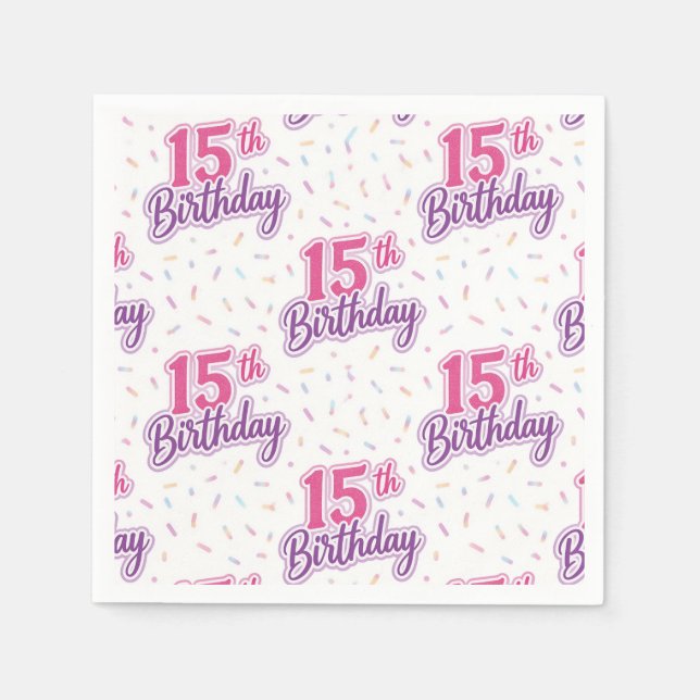 Serviettes en papier pour les 15 ans, Fête des 15  (Devant)