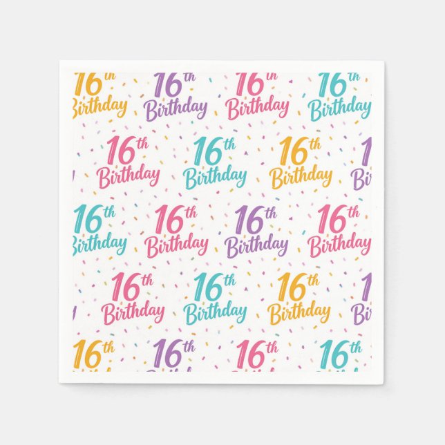 Serviettes en papier pour les 16 ans, serviette po (Devant)