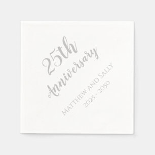 Serviettes en papier pour les 25 ans de mariage