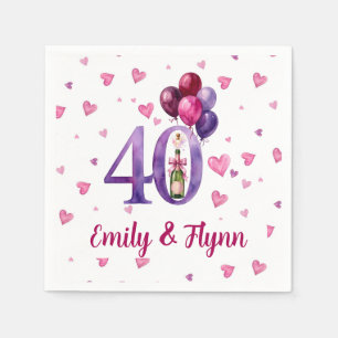 Serviettes en papier pour les 40 ans de mariage Ru