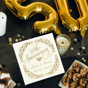 Serviettes en papier pour les 50 ans de mariage