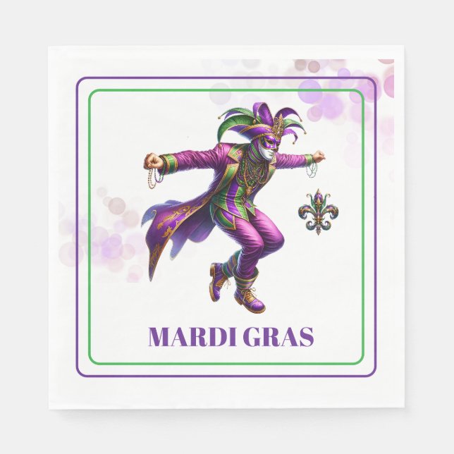 Serviettes en papier pour Mardi Gras (Devant)