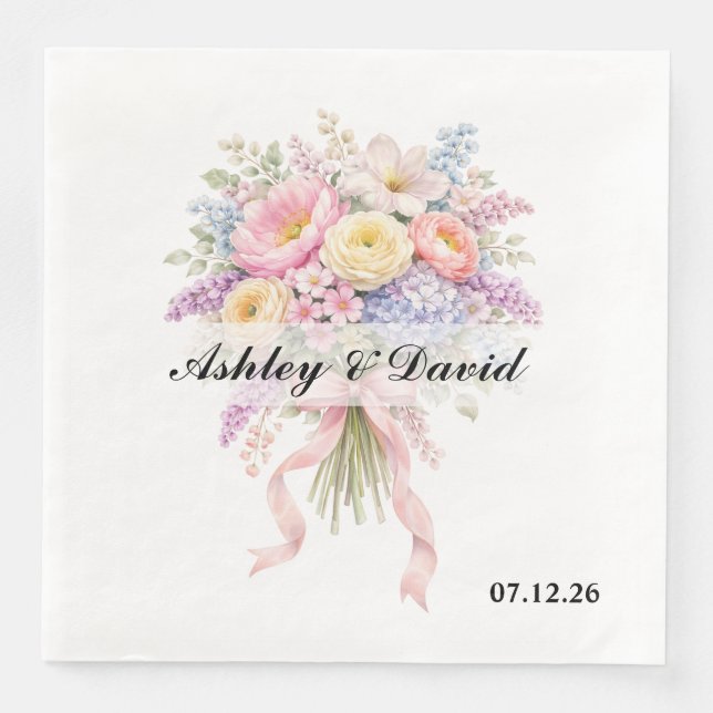 Serviettes en papier pour mariage (Devant)