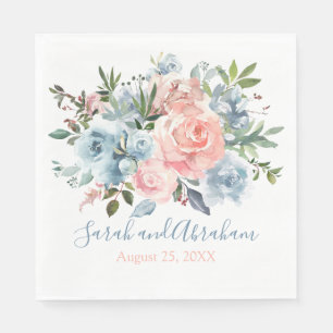 Serviettes en papier pour mariage à motif floral R