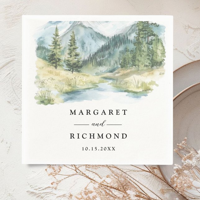 Serviettes en papier pour mariage rustique avec pi (Créateur téléchargé)