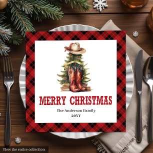 Serviettes en papier pour Noël de style cowboy occ
