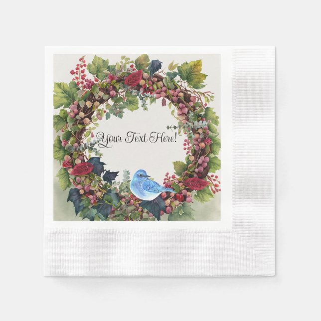 Serviettes en papier pour oiseaux et couronnes (Devant)