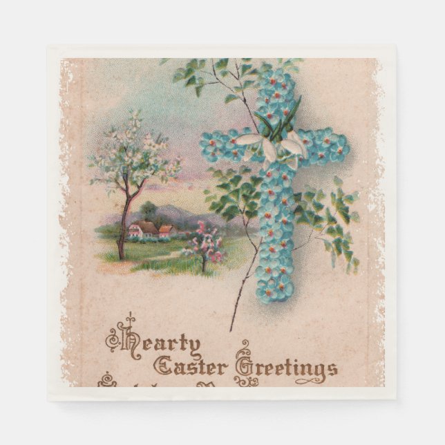 Serviettes en papier pour Pâques chrétien | Croix  (Devant)